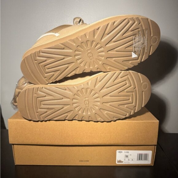 UGG LOWMEL Suede & Canvas Sneakers in Sand - Picture 4 of 5